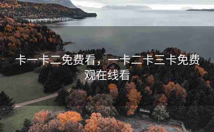 卡一卡二免费看，一卡二卡三卡免费观在线看